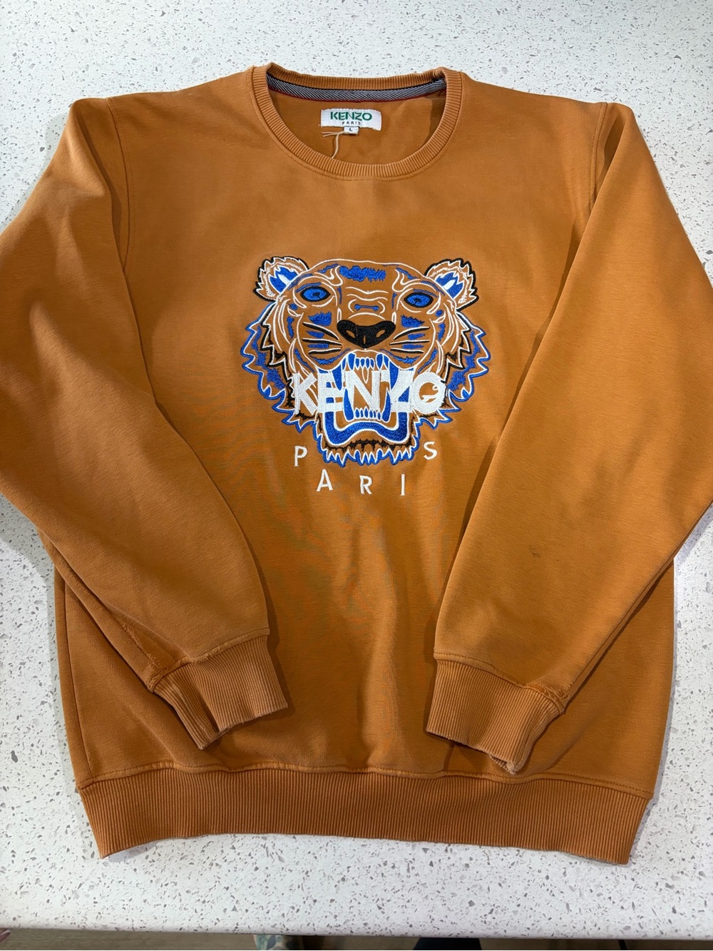 KENZO Paris Tiger Embroidered Crewneck Sweatshirt Brown Large/Unisex